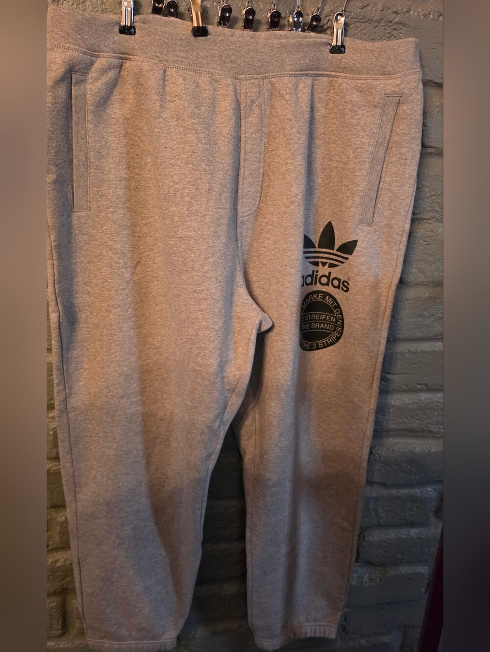 Adidas Trefoil Logo Gray Sweatpants Vintage - Picture 2 of 6